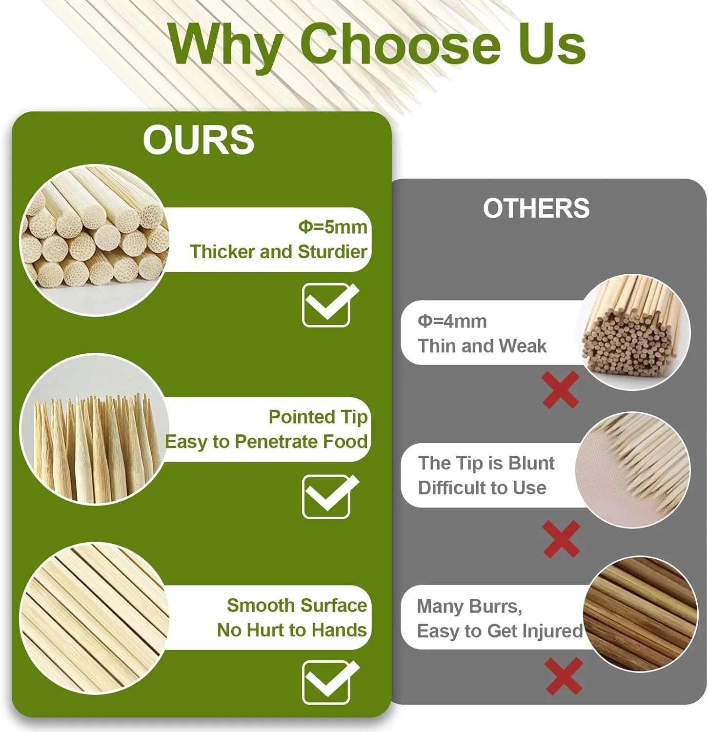 سیخ چوبی بامبو (بسته 50 عددی)، سیخ کباب چوبی 30 سانتی متری برای گریل کردن، سیخ کباب بامبو 5 میلی متری محکم، سیخ چوبی گریل برای باربیکیو، پیش غذا، غذا، گوشت کبابی، خلال دندان بلند سیخ چوبی بامبو (بسته 50 عددی)، سیخ کباب چوبی 30 سانتی متری برای گریل کردن، سیخ کباب بامبو 5 میلی متری محکم، سیخ چوبی گریل برای باربیکیو، پیش غذا، غذا، گوشت کبابی، خلال دندان بلند