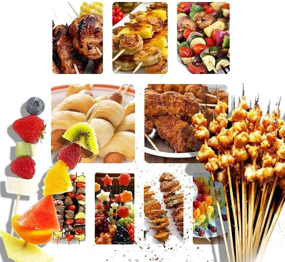 SNH بسته بندی 100 عدد سیخ چوبی بامبو 20 سانتی متری قوی برای کباب کردن، کباب، مارشمالو، برشته کردن، فوندو شکلاتی، آتش کمپ. SNH بسته بندی 100 عدد سیخ چوبی بامبو 20 سانتی متری قوی برای کباب کردن، کباب، مارشمالو، برشته کردن، فوندو شکلاتی، آتش کمپ.