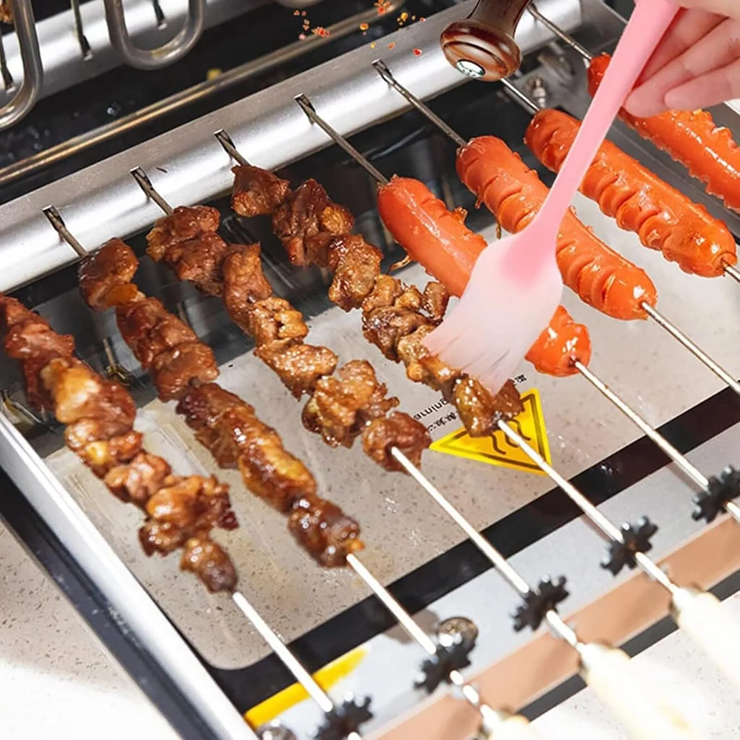 اجاق کباب پز برقی SLKTDE، دستگاه کباب پز برقی، چرخش اتوماتیک 360 درجه با کنترل ایمنی دما، دستگاه کباب پز بدون دود برای BBQ خانگی اجاق کباب پز برقی SLKTDE، دستگاه کباب پز برقی، چرخش اتوماتیک 360 درجه با کنترل ایمنی دما، دستگاه کباب پز بدون دود برای BBQ خانگی