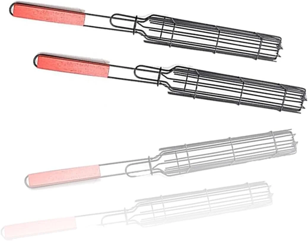 سبد کباب پز استیل ضد زنگ - جعبه گریل بادوام با توری قفل دار و دسته چوبی، برای سبزیجات، میگو، گوشت، هات داگ - لوازم جانبی باربیکیو در فضای باز سبد کباب پز استیل ضد زنگ - جعبه گریل بادوام با توری قفل دار و دسته چوبی، برای سبزیجات، میگو، گوشت، هات داگ - لوازم جانبی باربیکیو در فضای باز