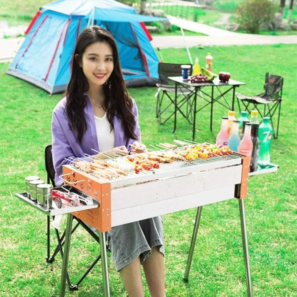 باربیکیو کباب پز استیل ضد زنگ مناسب منزل، باغ، حیاط و کمپینگ، ابعاد ۷۱ * ۲۸ * ۷۴ سانتی متر باربیکیو کباب پز استیل ضد زنگ مناسب منزل، باغ، حیاط و کمپینگ، ابعاد ۷۱ * ۲۸ * ۷۴ سانتی متر