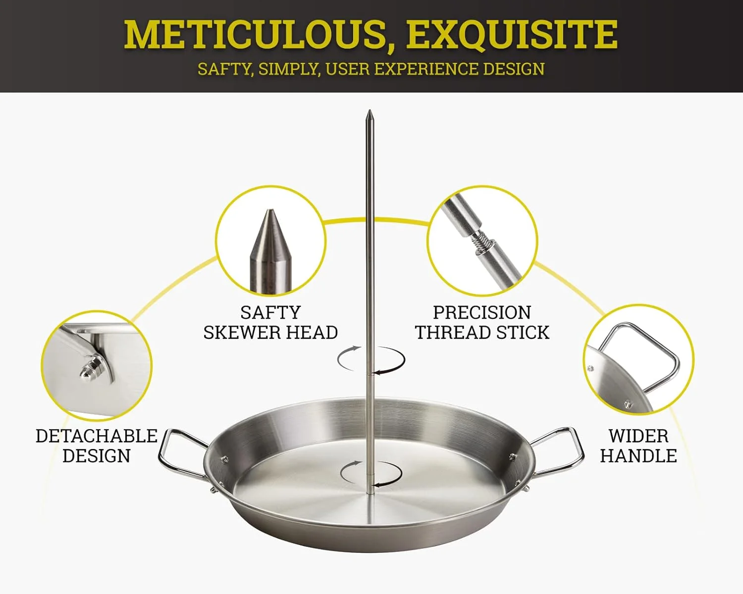 سیخ بزرگ ۱۲ اینچی آل پاستور برای گریل - سیخ عمودی شامل میله استیل ۷ اینچی و میخ های افزایشی ۴ اینچی - پایه استکر باربیکیو مناسب برای شاورما، مرغ کامل و کباب سیخ بزرگ ۱۲ اینچی آل پاستور برای گریل - سیخ عمودی شامل میله استیل ۷ اینچی و میخ های افزایشی ۴ اینچی - پایه استکر باربیکیو مناسب برای شاورما، مرغ کامل و کباب