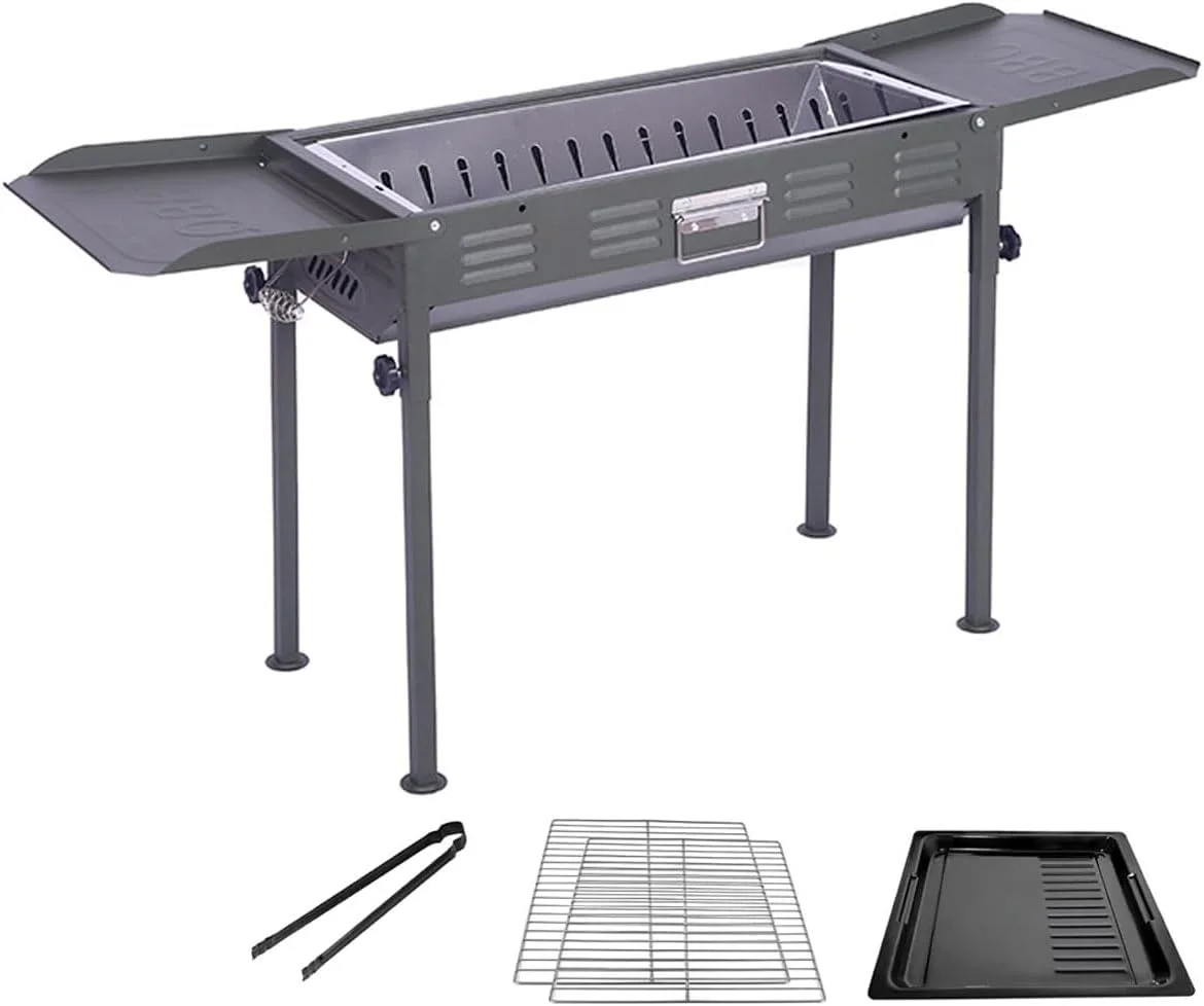 باربیکیو ذغالی تاشو مناسب برای کباب، پیکنیک، مسافرت، کمپینگ، با قابلیت استفاده در حیاط، باغ و فضای باز، مناسب برای 5 تا 15 نفر