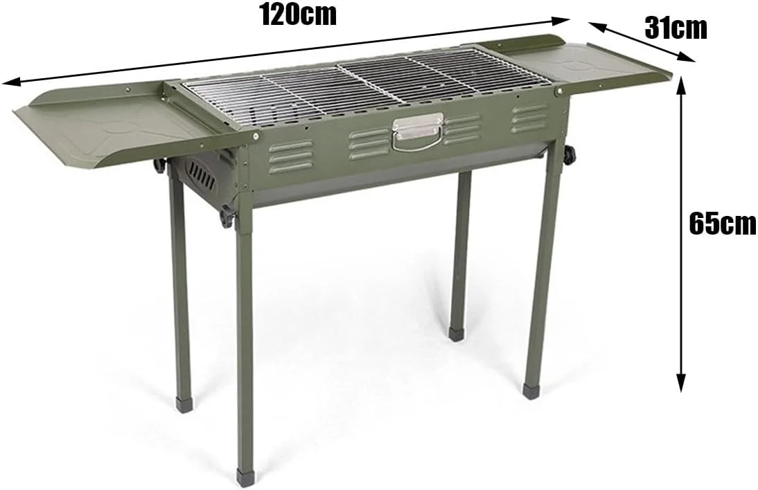 باربیکیو ذغالی تاشو مناسب برای کباب، پیکنیک، مسافرت، کمپینگ، با قابلیت استفاده در حیاط، باغ و فضای باز، مناسب برای 5 تا 15 نفر