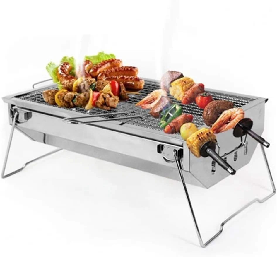 کباب پز ذغالی تاشو قابل حمل ویلناچ، مناسب برای فضای باز، استیل ضد زنگ، ایده آل برای کمپینگ