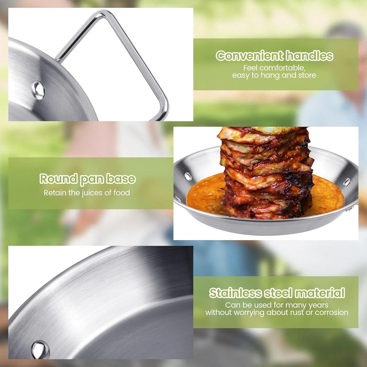 سیخ آلومینیومی Vivantia Al Pastor برای گریل، تابه سیخ عمودی استیل ضد زنگ با 2 میله جداشدنی، برس، انبر و پیچ گوشتی برای تاکو آل پاستور، بوقلمون شاورما، فر دودی و باربیکیو