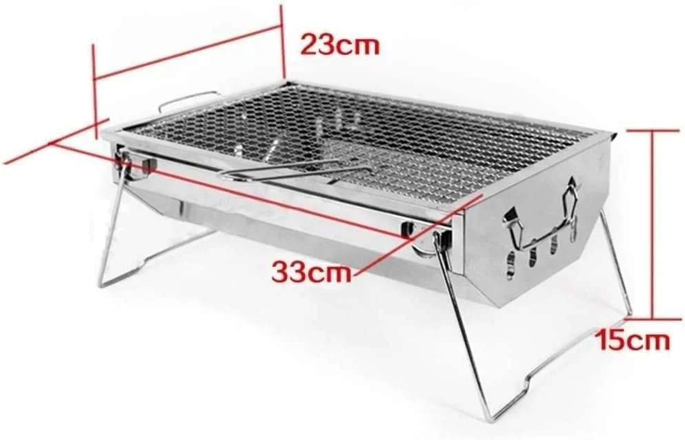 باربیکیو ذغالی تاشو قابل حمل استیل ضد زنگ مناسب کباب پز، تاشو و ایده آل برای کمپینگ