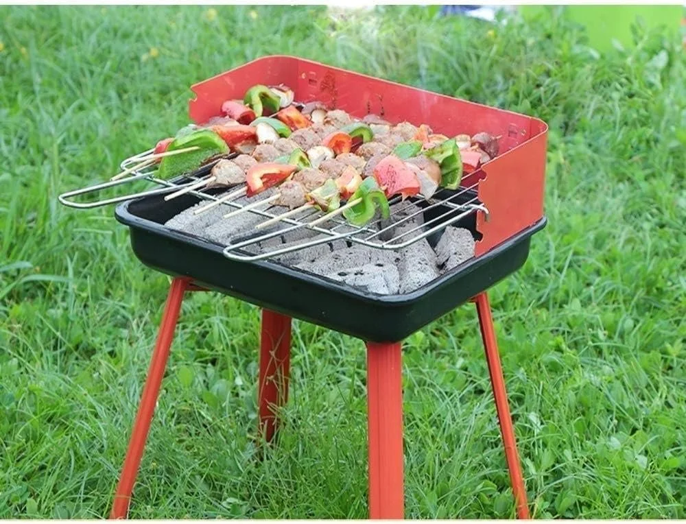 باربیکیو ذغالی تاشو قابل حمل استیل مناسب فضای باز و کباب، ایده آل برای کمپینگ باربیکیو ذغالی تاشو قابل حمل استیل مناسب فضای باز و کباب، ایده آل برای کمپینگ