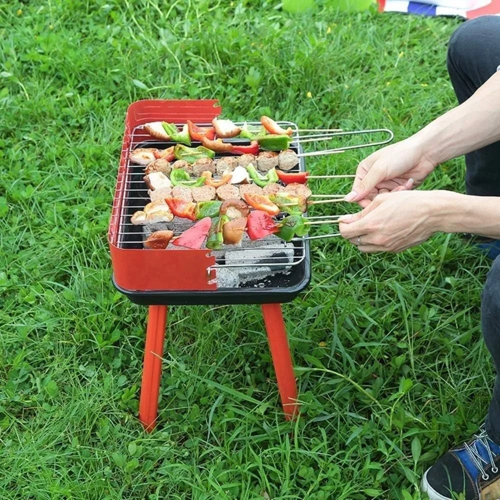 باربیکیو ذغالی تاشو قابل حمل استیل مناسب کباب پز، ایده آل برای کمپینگ