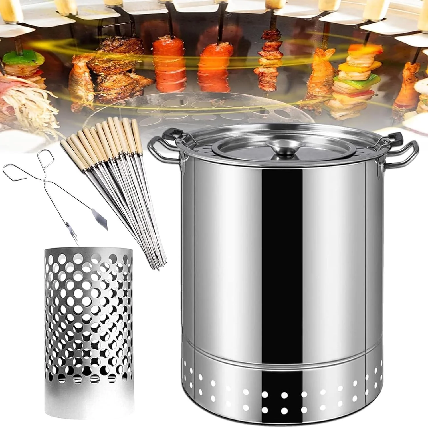 فر چرخشی عمودی YZRDCXM، دستگاه کباب پز بدون دود 20-28، کباب پز خانگی، کباب پز زغالی فضای باز/داخلی، پخت سریع 5-6 دقیقه ای، جدا کننده روغن و کربن فر چرخشی عمودی YZRDCXM، دستگاه کباب پز بدون دود 20-28، کباب پز خانگی، کباب پز زغالی فضای باز/داخلی، پخت سریع 5-6 دقیقه ای، جدا کننده روغن و کربن