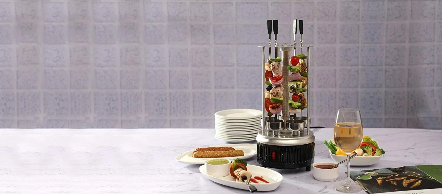 گریل برقی عمودی استیل ضد زنگ P YU، فر کباب پز، فر گریل خانگی بدون دود، دستگاه کباب برقی، ایستاده