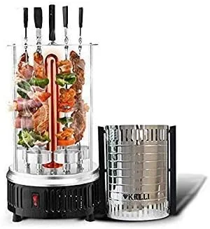 گریل برقی عمودی استیل ضد زنگ P YU، فر کباب پز، فر گریل خانگی بدون دود، دستگاه کباب برقی، ایستاده