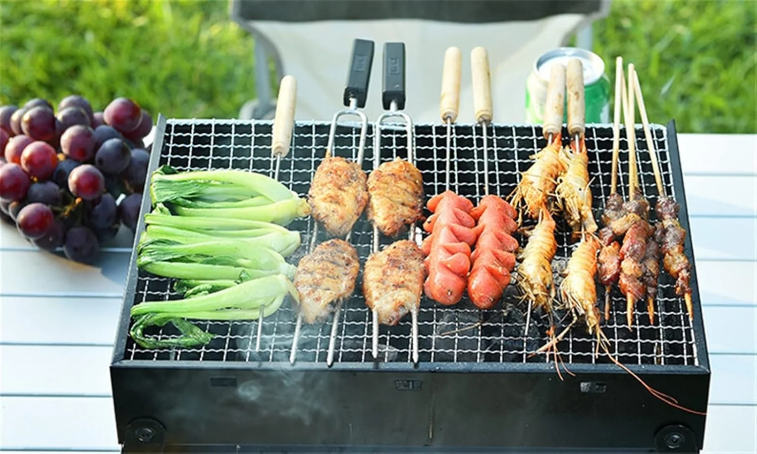 باربیکیو تاشو قابل حمل WRFTTCRR، مناسب برای کمپینگ، پیک نیک و پخت کباب در فضای باز