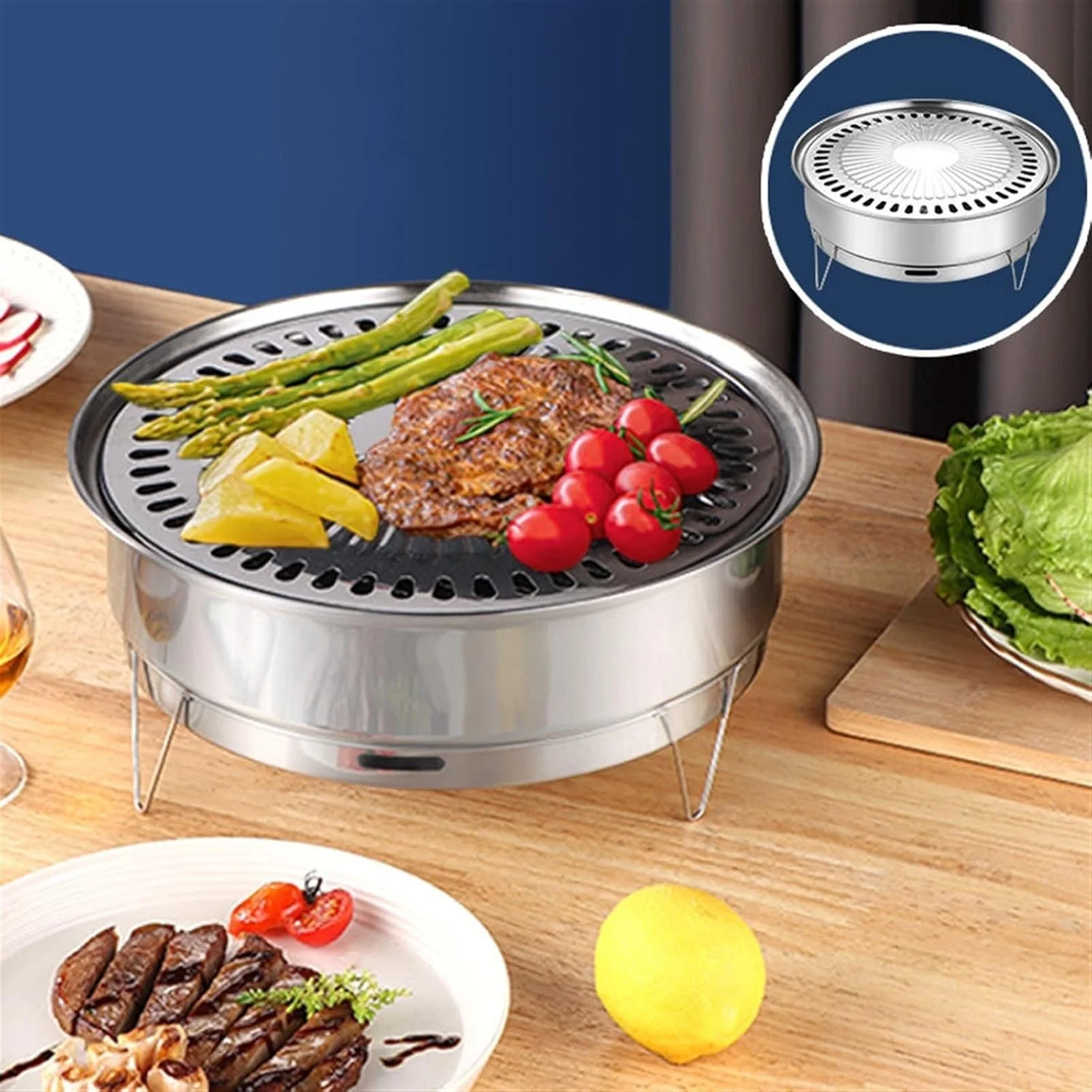 YYVVBBF لوازم پیک نیک در فضای باز کباب پز قابل حمل توری های آهنی قفسه فر کباب پز