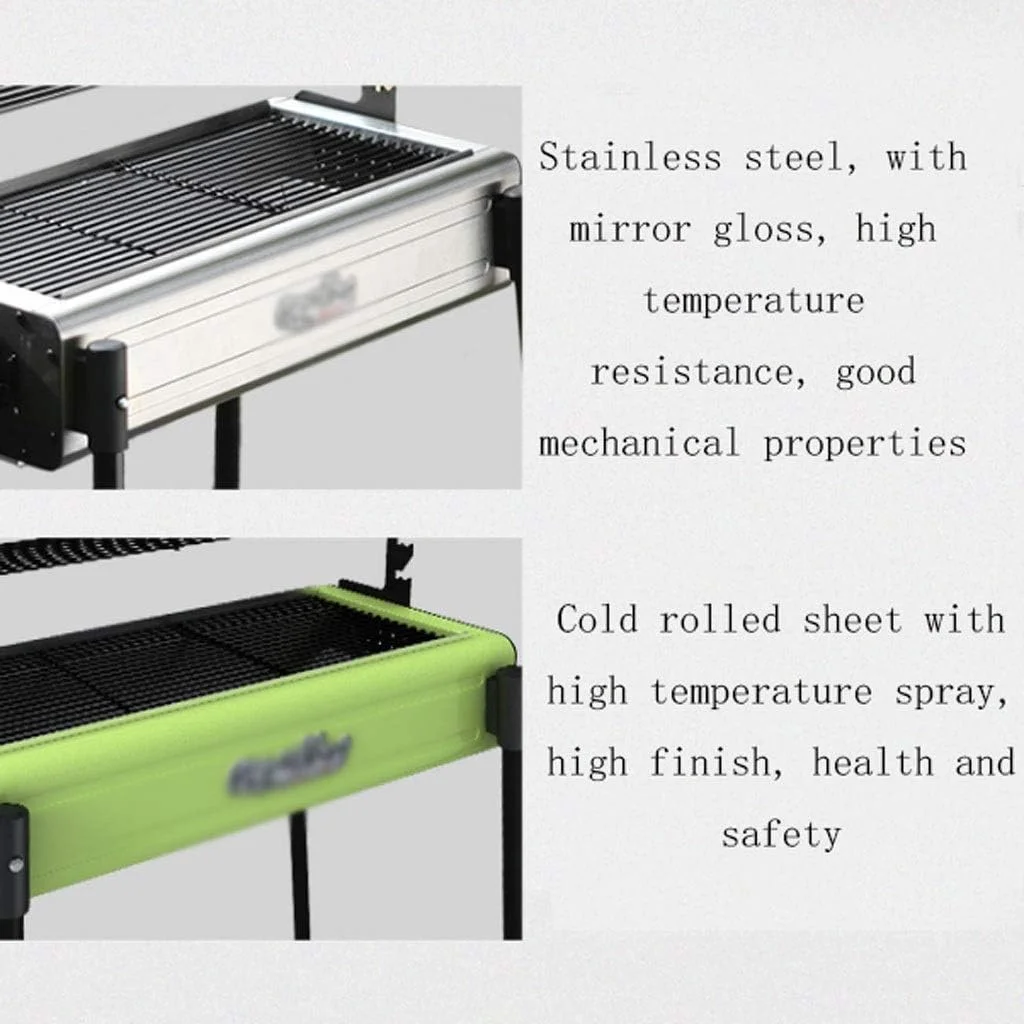 باربیکیو ذغالی خانگی ZLQHDG مناسب برای بیش از 5 نفر، مناسب برای فضای باز (رنگ: نقره ای)