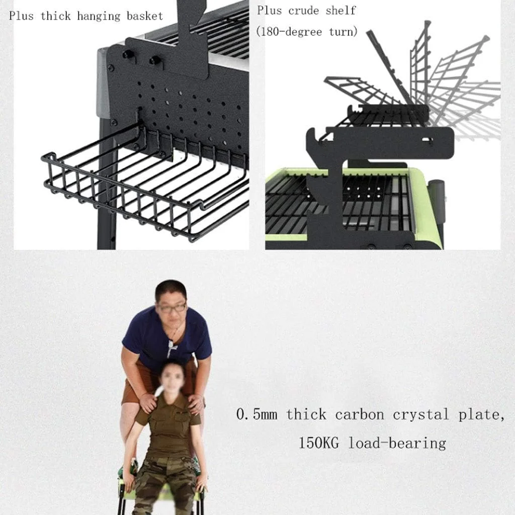 باربیکیو ذغالی خانگی ZLQHDG مناسب برای بیش از 5 نفر، مناسب برای فضای باز (رنگ: نقره ای)