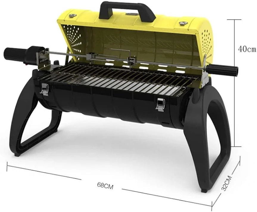 باربیکیو زغالی قابل حمل ZLQHDG مناسب فضای باز و منزل برای بیش از 5 نفر (رنگ: آبی)