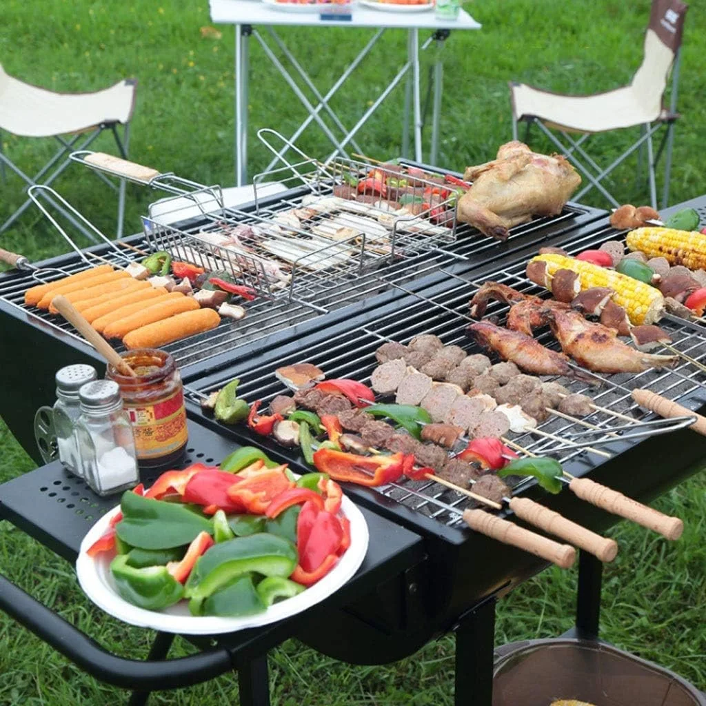 باربیکیو کباب پز خانگی ZLQHDG مناسب فضای باز برای 5 نفر، باربیکیو زغالی، قفسه باربیکیو