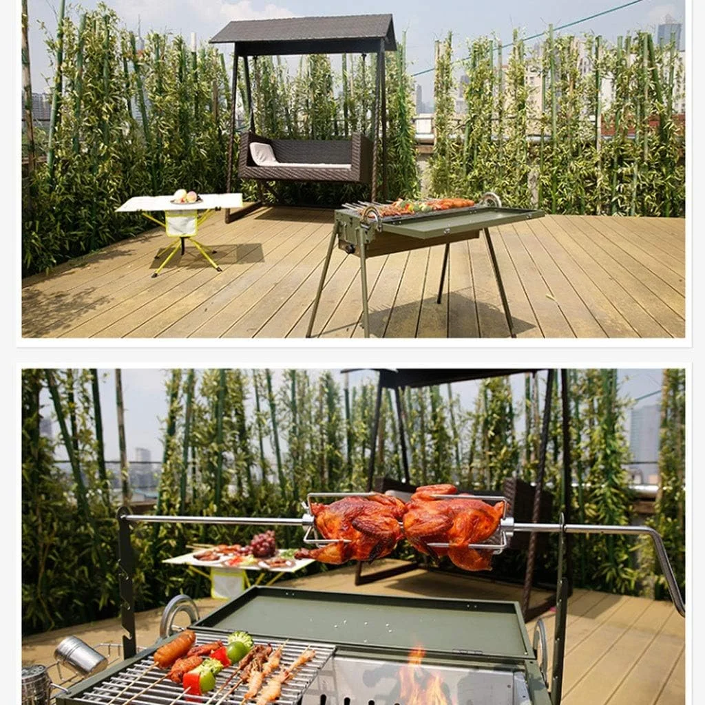 کباب پز بزرگ و راحت برای منزل، مناسب برای 5 نفر، کباب پز ذغالی برای فضای باز