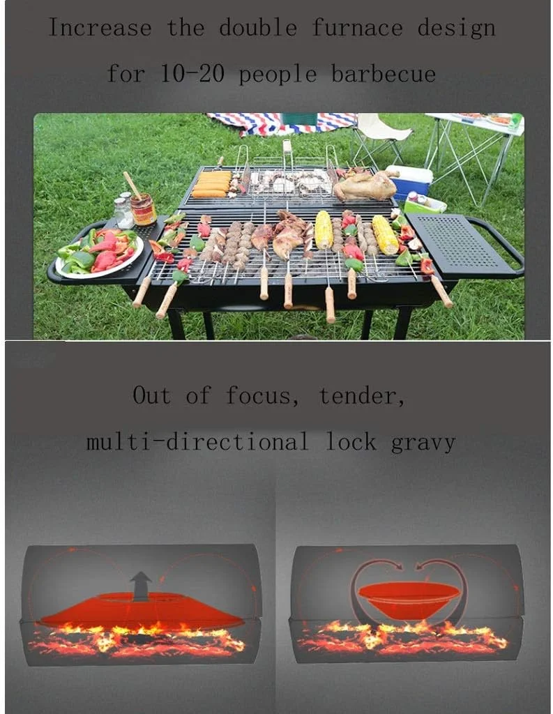 باربیکیو کباب پز خانگی ZLQHDG مناسب فضای باز برای 5 نفر، باربیکیو زغالی، قفسه باربیکیو