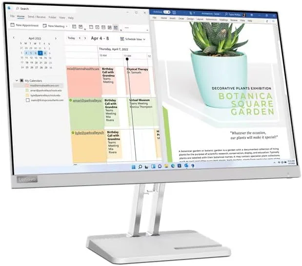 مانیتور 23.8 اینچی لنوو مدل (L24E-40) فول اچ دی به همراه پایه هدست، کیبورد سیمی، ماوس و ماوس پد | ضد انعکاس نور، طراحی باریک، ورودی VGA