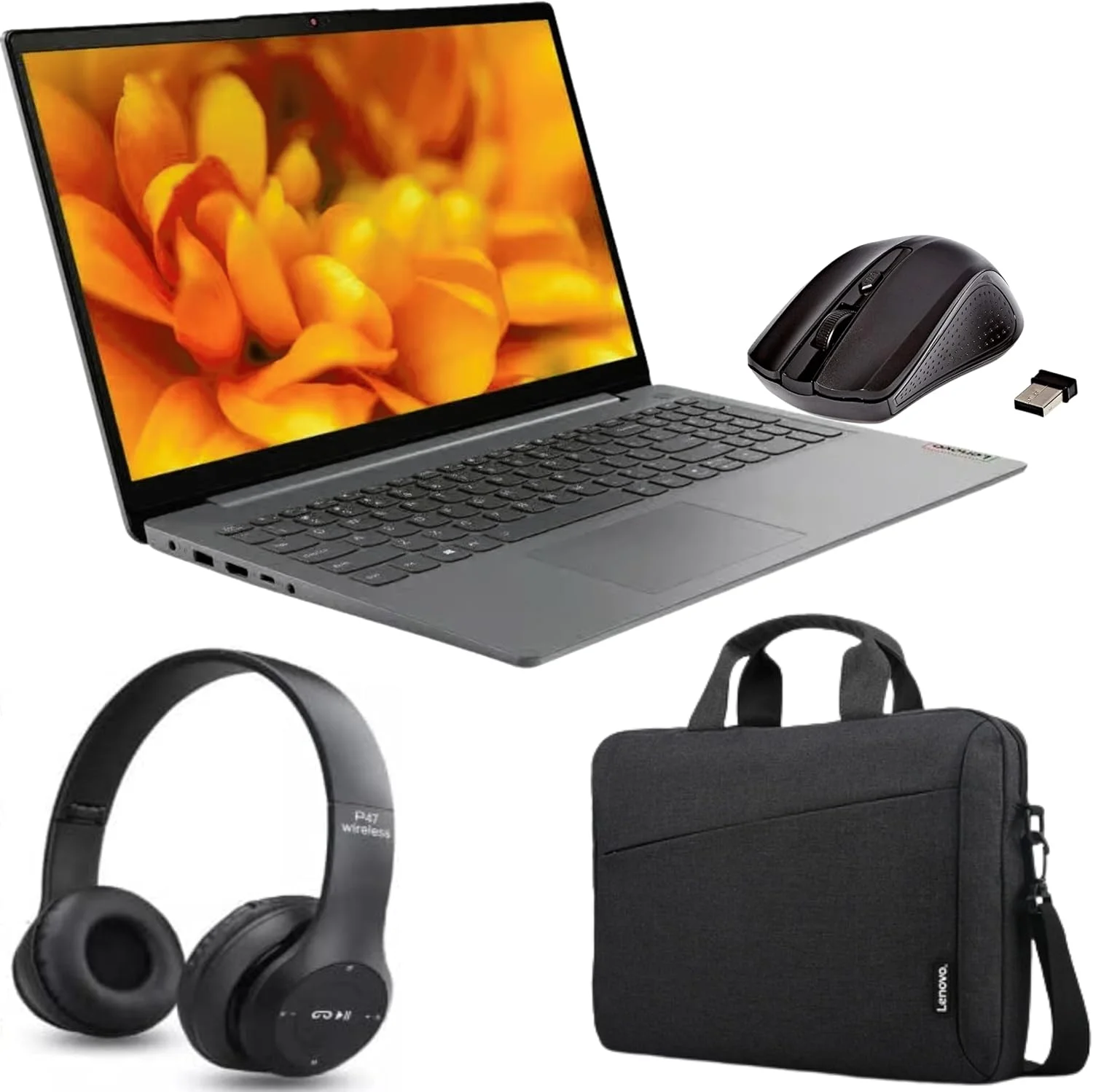 لپ تاپ لنوو IdeaPad 3 15ITL6 با صفحه نمایش 15.6 اینچی FHD، پردازنده Intel Core i3-1115G4، رم 20 گیگابایتی DDR4، حافظه SSD NVMe M.2 یک ترابایتی، گرافیک Intel UHD، ویندوز 11 به همراه کیف لپ تاپ، ماوس بی سیم و هدفون بلوتوث