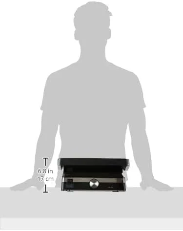 گریل بهداشتی خانواده بلک اند دکر با لولای 180 درجه، 2000 وات، مساحت پخت 1500 سانتی متر مربع، تنظیم ارتفاع 5 سطح، کنترل دمای متغیر، سینی چکه گیر جداشدنی، دسته خنک، مشکی/نقره ای - CG2000-B5