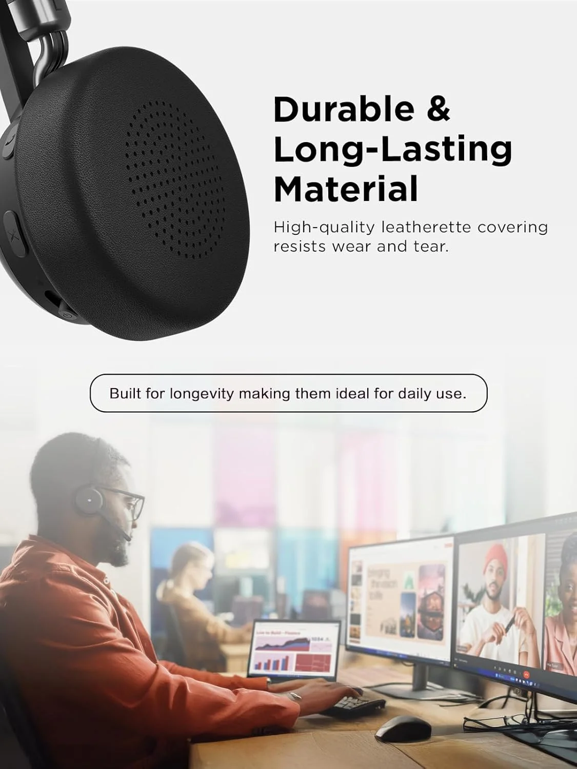 پدهای گوشی جایگزین برای هدست بی سیم لنوو، گوشی های قابل تعویض 5 ست (10 عدد)، فوم حافظه دار، مشکی