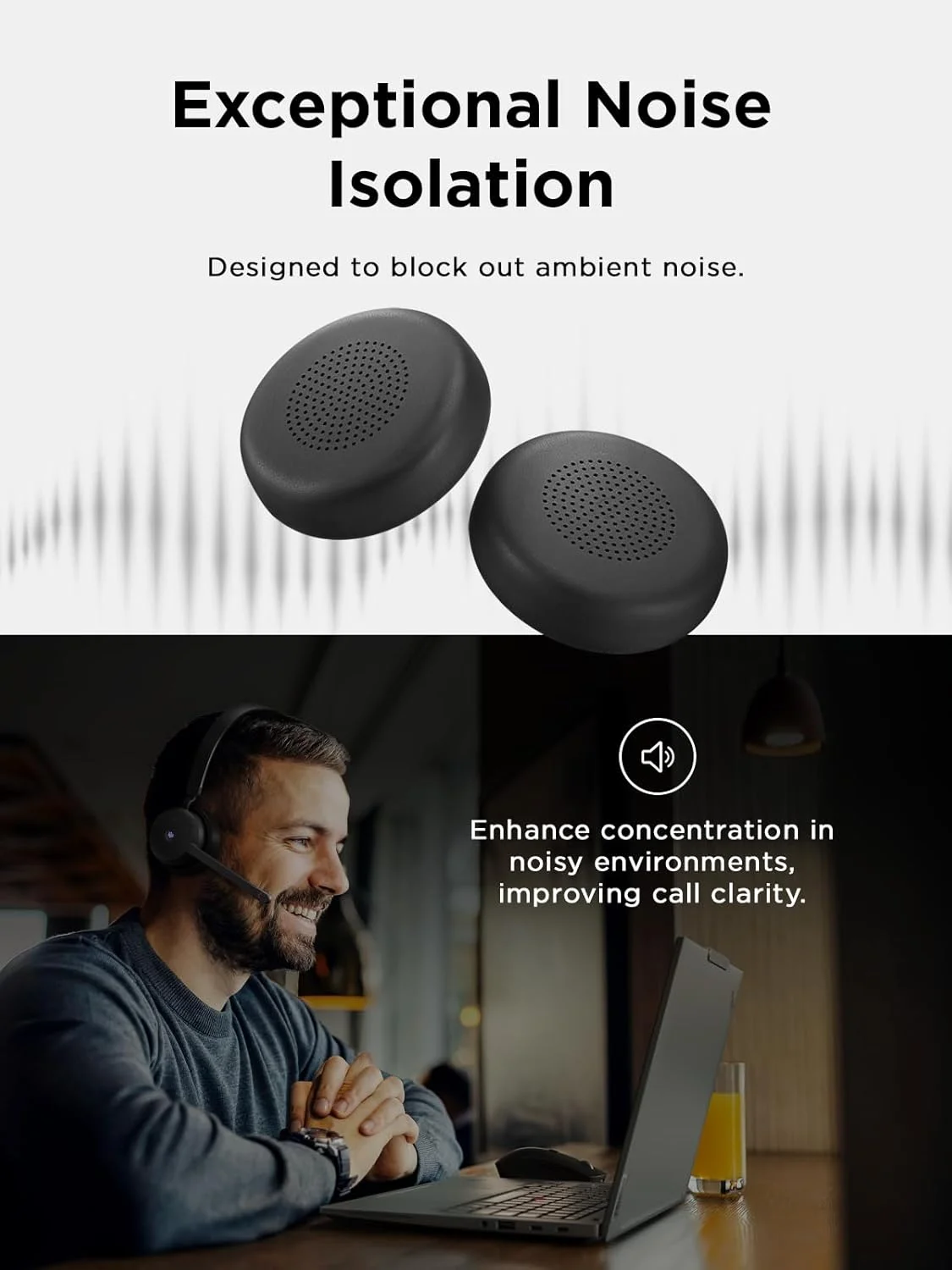 پدهای گوشی جایگزین برای هدست بی سیم لنوو، گوشی های قابل تعویض 5 ست (10 عدد)، فوم حافظه دار، مشکی
