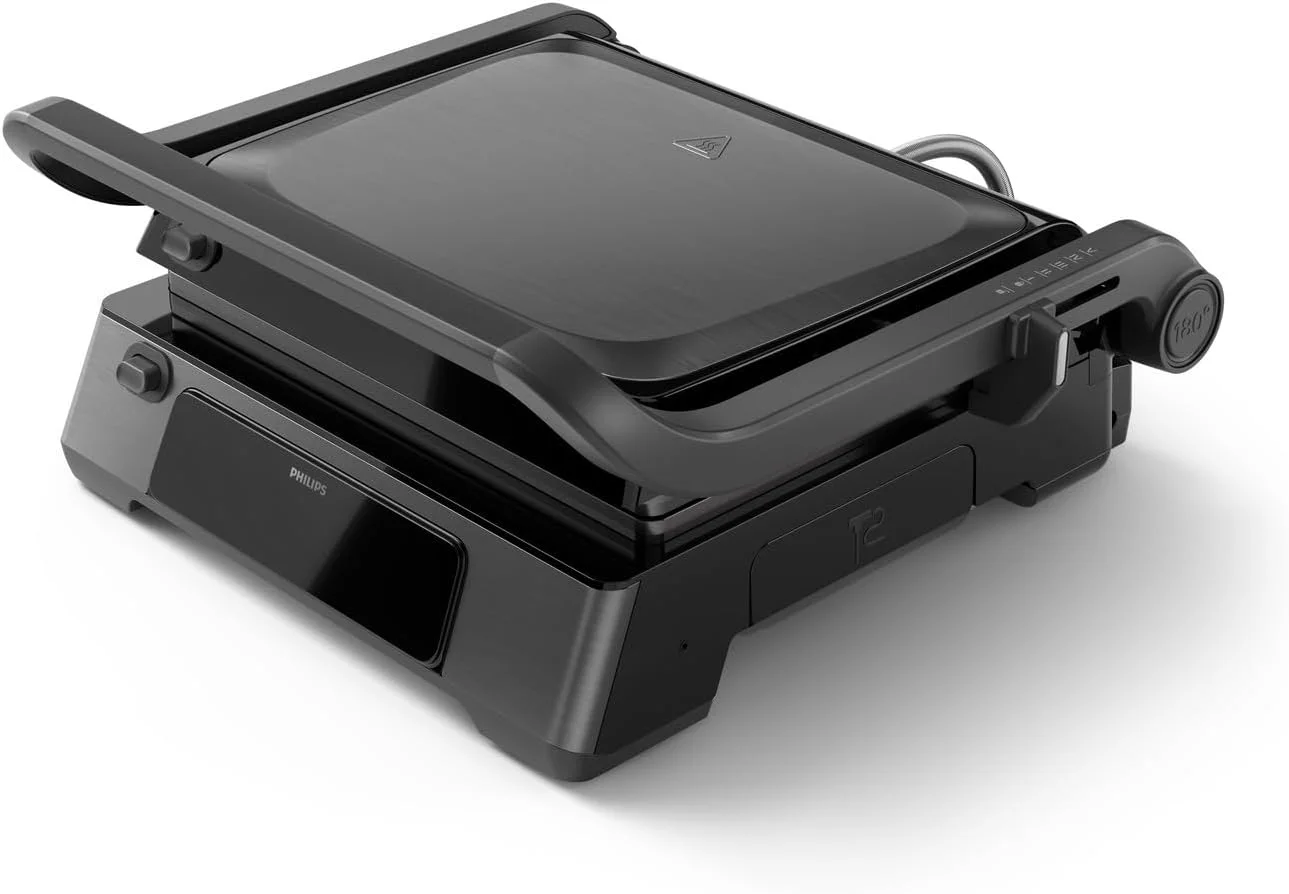 گریل تماسی فیلیپس سری 7000 - 2200 وات، باز شدن 180 درجه برای گریل رومیزی، کنترل دیجیتال دقیق، 8 عملکرد از پیش تعیین شده، ارتفاع قابل تنظیم، قفل دسته، سینی چکه گیر جداشدنی - HD6307/70 گریل تماسی فیلیپس سری 7000 - 2200 وات، باز شدن 180 درجه برای گریل رومیزی، کنترل دیجیتال دقیق، 8 عملکرد از پیش تعیین شده، ارتفاع قابل تنظیم، قفل دسته، سینی چکه گیر جداشدنی - HD6307/70