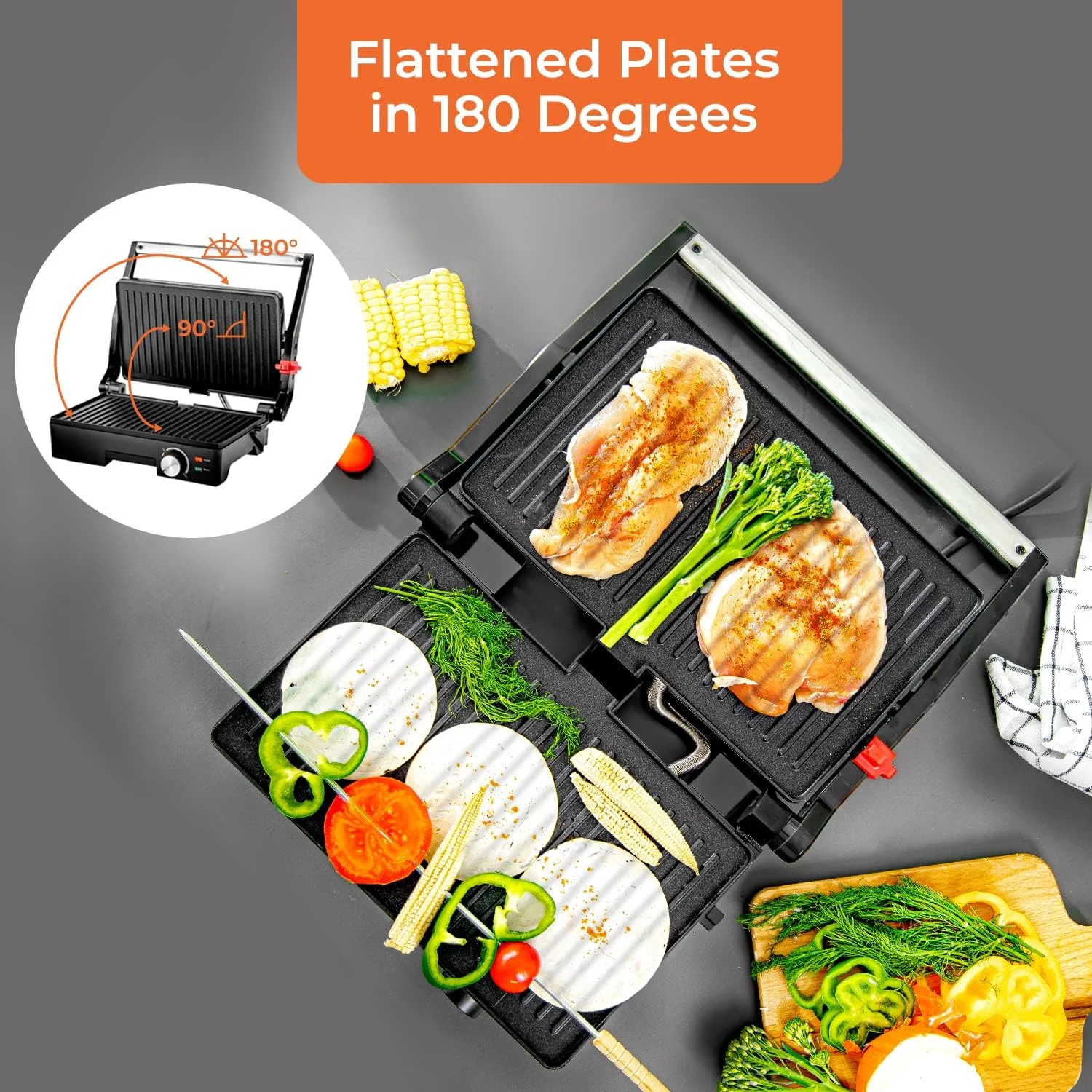 گریل ساز استیل ضد زنگ Geepas، چراغ نشانگر روشن/آماده، GGM5394 | صفحه پخت نچسب | تمیز کردن آسان | سیم جمع کن کاربردی | قفل درب برای نگهداری عمودی و صرفه جویی در فضا | چراغ نشانگر گریل ساز استیل ضد زنگ Geepas، چراغ نشانگر روشن/آماده، GGM5394 | صفحه پخت نچسب | تمیز کردن آسان | سیم جمع کن کاربردی | قفل درب برای نگهداری عمودی و صرفه جویی در فضا | چراغ نشانگر