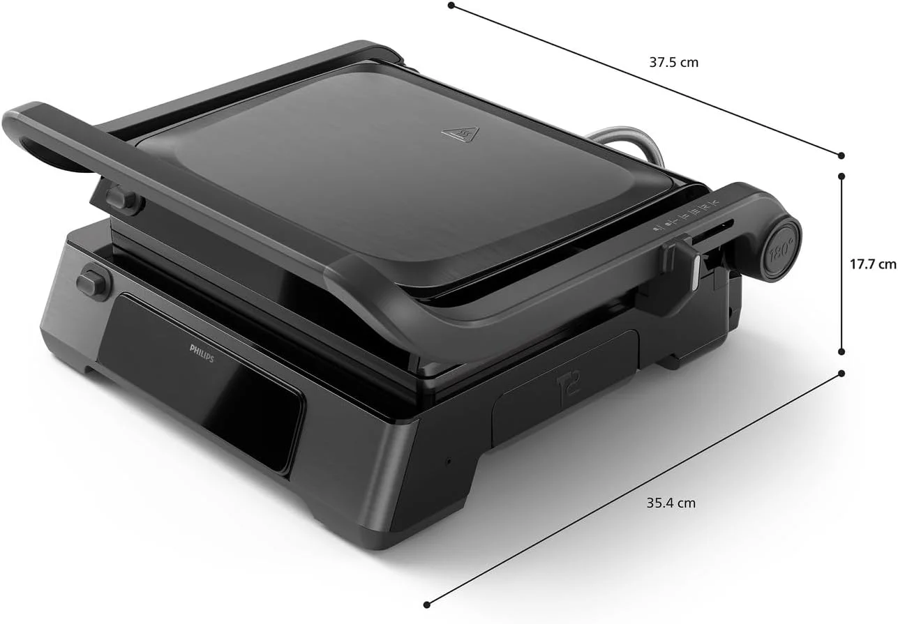 گریل تماسی فیلیپس سری 7000 - 2200 وات، باز شدن 180 درجه برای گریل رومیزی، کنترل دیجیتال دقیق، 8 عملکرد از پیش تعیین شده، ارتفاع قابل تنظیم، قفل دسته، سینی چکه گیر جداشدنی - HD6307/70 گریل تماسی فیلیپس سری 7000 - 2200 وات، باز شدن 180 درجه برای گریل رومیزی، کنترل دیجیتال دقیق، 8 عملکرد از پیش تعیین شده، ارتفاع قابل تنظیم، قفل دسته، سینی چکه گیر جداشدنی - HD6307/70