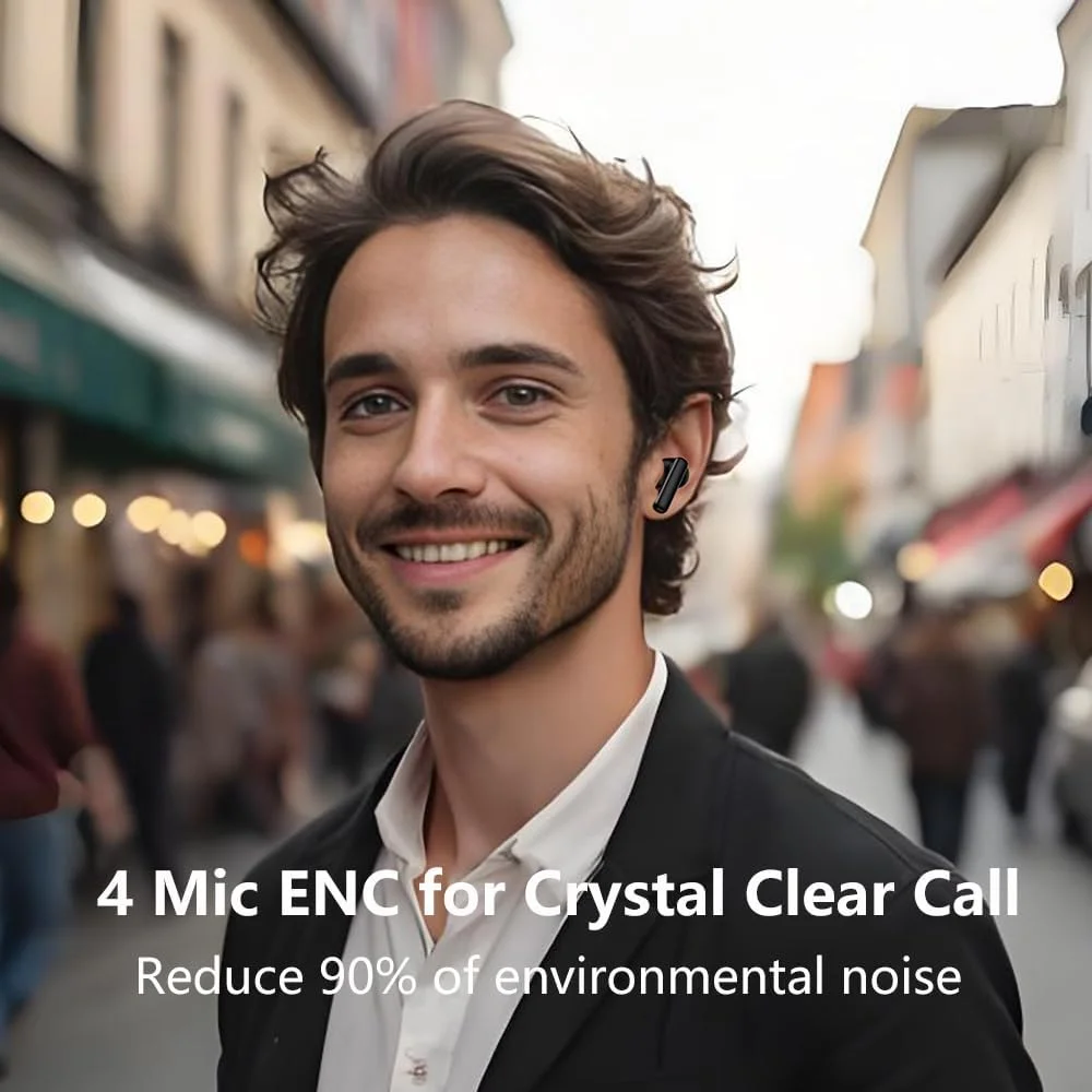 هدفون بلوتوثی QCY T13 ANC، حذف نویز فعال، 30 ساعت پخش، صدای استریو با بیس قوی، تماس با ENC 4 میکروفون، کاهش نویز باد، شارژ سریع 10 دقیقه ای، مشکی