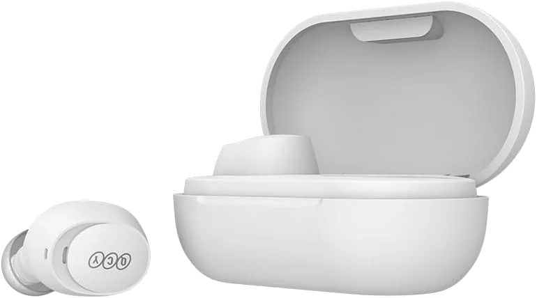 هدفون بی سیم QCY ArcBuds Lite با اتصال بلوتوث 5.3، عمر باتری طولانی 32 ساعته، فناوری ENC ارائه دهنده تماس شفاف، مقاوم در برابر عرق و آب با استاندارد IPX4 و کنترل های لمسی - سفید