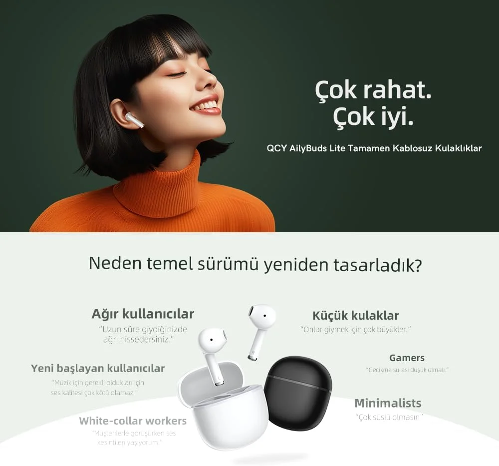 هدفون بیسیم کیو سی وای مدل Ailybuds Lite T29 با طراحی ارگونومیک، اتصال بلوتوث 5.3 قوی، کیس جمع و جور، 28 ساعت عمر باتری و ENC برای تماس و تاخیر کم 68 میلیثانیه مناسب برای گیمرها - مشکی هدفون بیسیم کیو سی وای مدل Ailybuds Lite T29 با طراحی ارگونومیک، اتصال بلوتوث 5.3 قوی، کیس جمع و جور، 28 ساعت عمر باتری و ENC برای تماس و تاخیر کم 68 میلیثانیه مناسب برای گیمرها - مشکی
