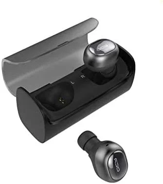 هدفون بلوتوثی کیو سی وای Q29، مینی هدست استریو بی سیم با جعبه شارژ، مناسب برای شیائومی، آیفون 7 و تمام گوشی های هوشمند، خاکستری فضایی