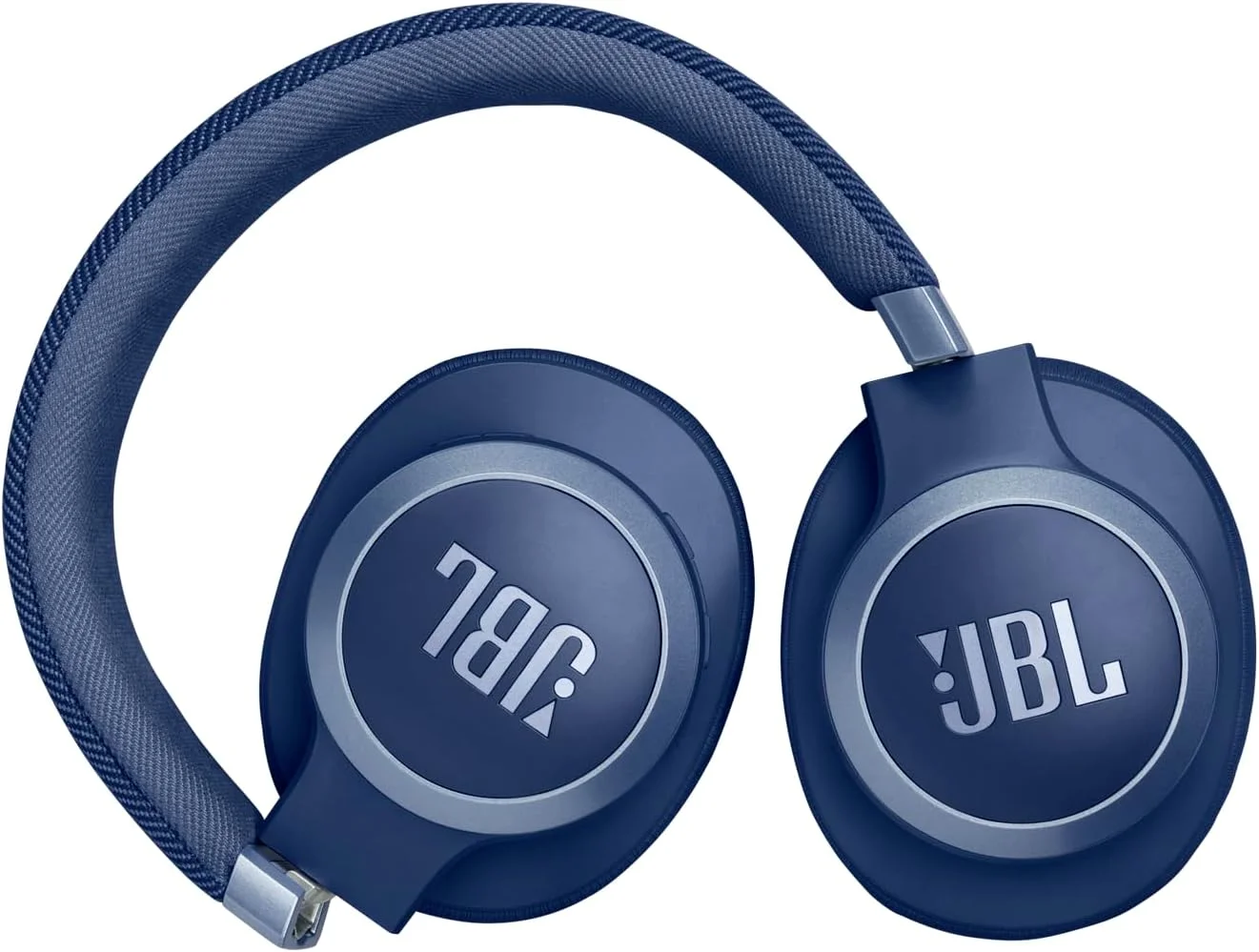 هدفون بی سیم روگوشی JBL LIVE 770NC با حذف نویز تطبیقی واقعی و محیط هوشمند، تا 65 ساعت عمر باتری، هدبند پارچه ای راحت و کیف حمل (آبی)