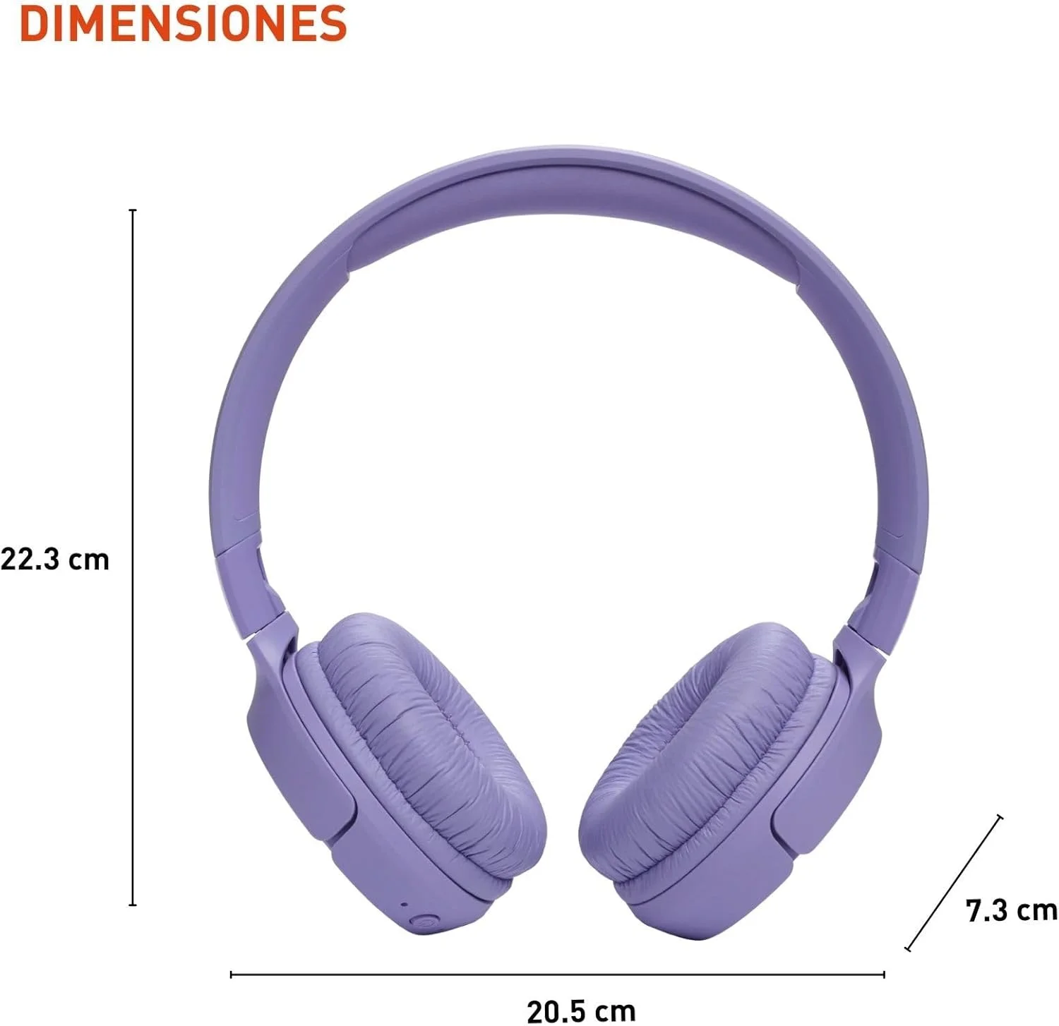 هدفون بی سیم رو گوشی JBL Tune 520BT، عمر باتری تا 57 ساعت و شارژ سریع، طراحی سبک، راحت و تاشو، تماس های هندزفری با Voice Aware (بنفش)