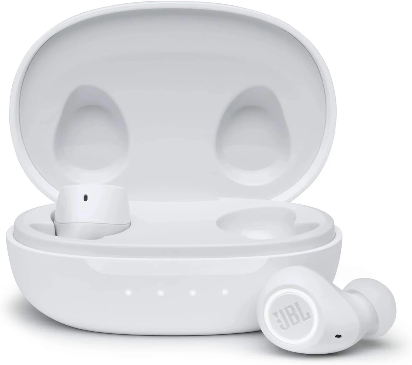 هدفون بی سیم داخل گوشی JBL Free 2، صدای امضای JBL، بیس عمیق، تناسب راحت، اتصال دوگانه، باتری 24 ساعته، IPX4، دستیار صوتی - سفید (بازسازی شده)