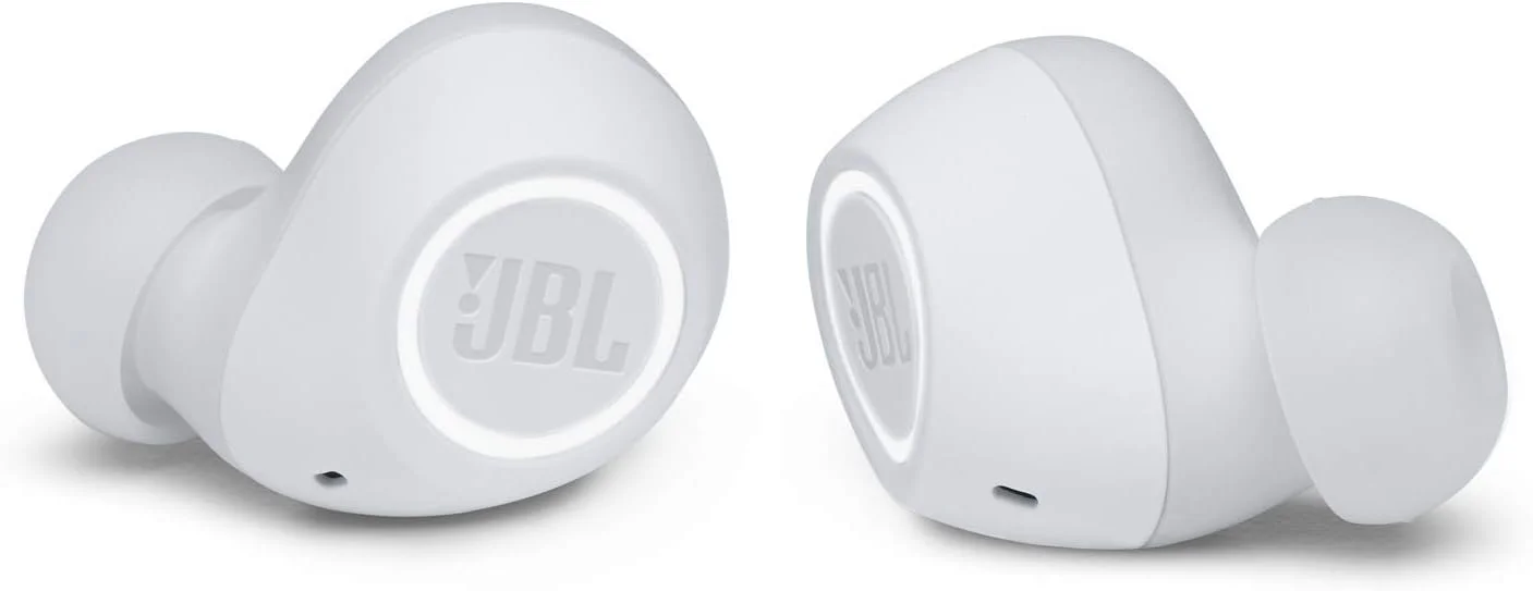 هدفون بی سیم داخل گوشی JBL Free 2، صدای امضای JBL، بیس عمیق، تناسب راحت، اتصال دوگانه، باتری 24 ساعته، IPX4، دستیار صوتی - سفید (بازسازی شده)