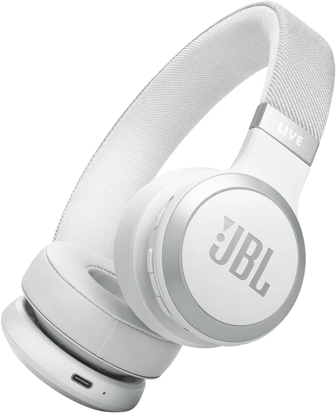 هدفون بی سیم رو گوشی JBL Live 670NC با حذف نویز تطبیقی و Smart Ambient، عمر باتری تا 65 ساعت با شارژ سریع، طراحی سبک، راحت و تاشو (سفید)