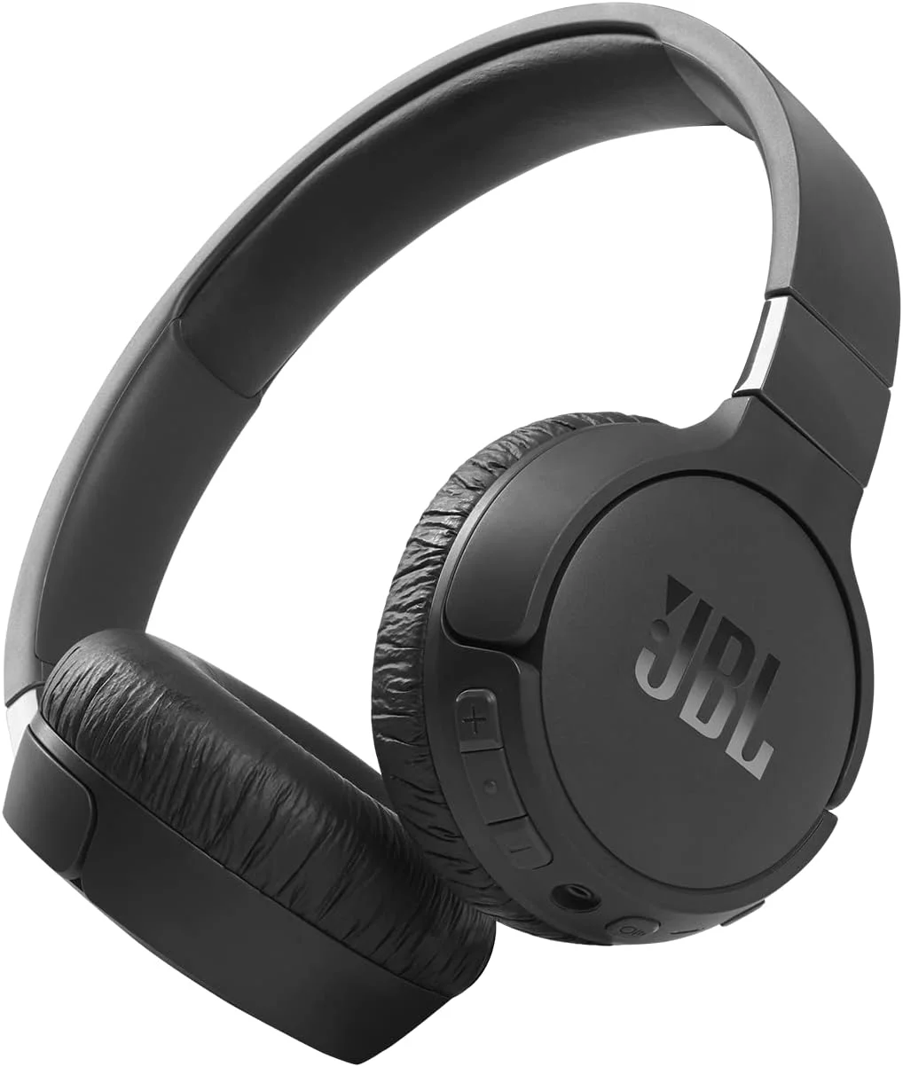 هدفون بی سیم رو گوشی JBL Tune 660NC با قابلیت حذف نویز فعال، صدای باس قدرتمند و عمیق، باتری 44 ساعته، تماس هندزفری، دستیار صوتی، طراحی تاشو سبک وزن، اتصال سریع - مشکی، JBLT660NCBLK