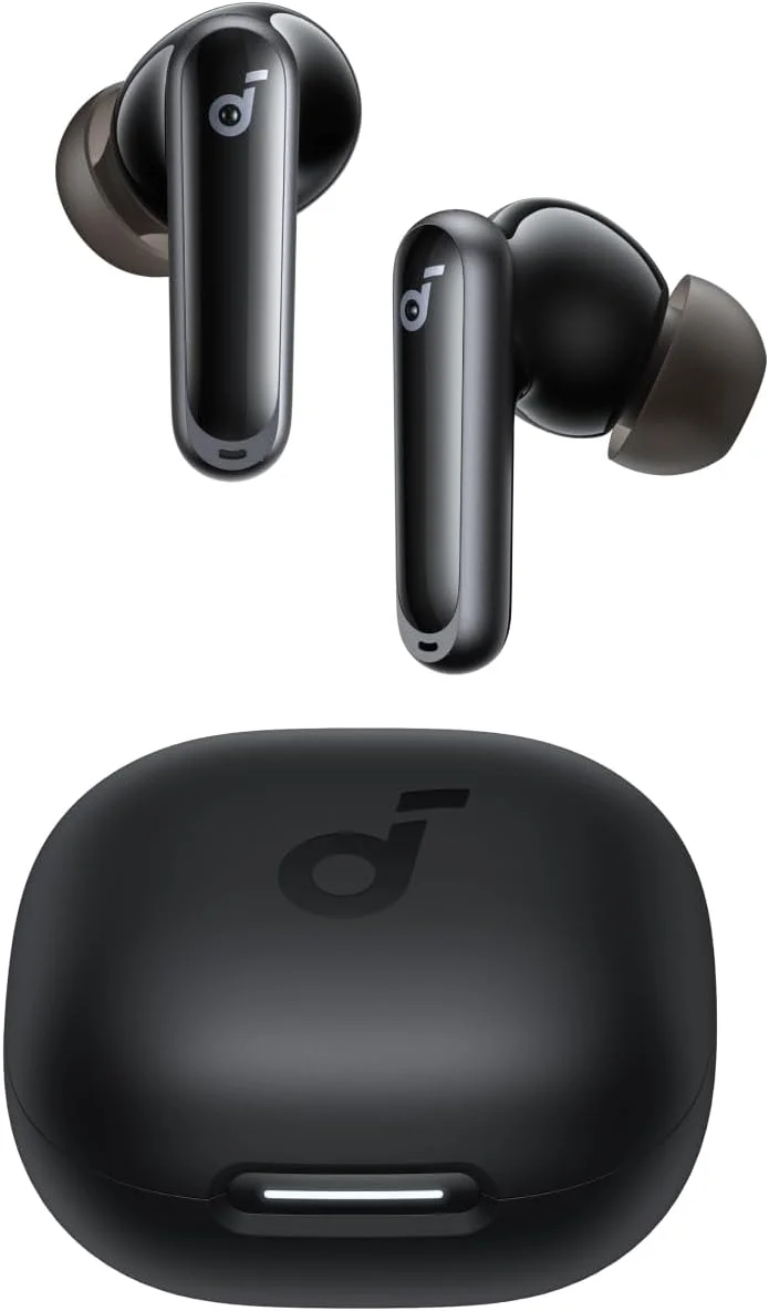 هدفون بی سیم حذف نویز Soundcore P40i توسط انکر، حذف نویز تطبیقی ​​با محیط، بیس قوی، 60 ساعت پخش، قاب 2 در 1 و پایه تلفن، IPX5، شارژ بی سیم، بلوتوث 5.3