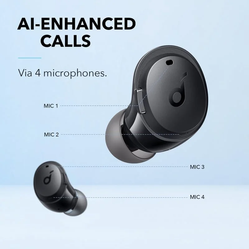 هدفون بی سیم حذف نویز Soundcore by Anker Life Dot 3i، ضد آب IPX5، مشکی، A3982 هدفون بی سیم حذف نویز Soundcore by Anker Life Dot 3i، ضد آب IPX5، مشکی، A3982