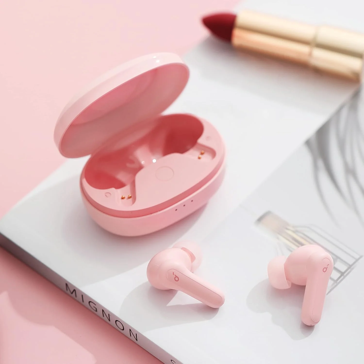 هدفون های داخل گوشی بی سیم Soundcore (صورتی) هدفون های داخل گوشی بی سیم Soundcore (صورتی)