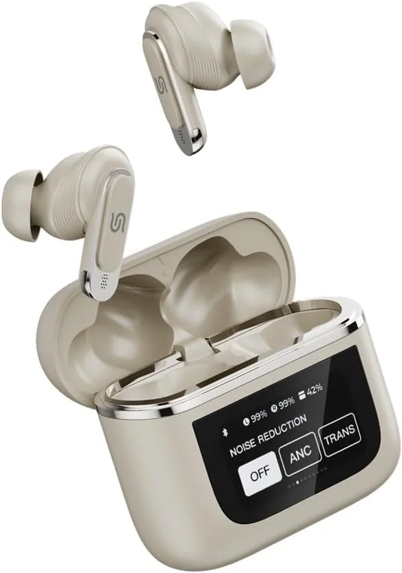 هدفون بی سیم Porodo Soundtec Guide ANC TWS با صفحه لمسی - طلایی