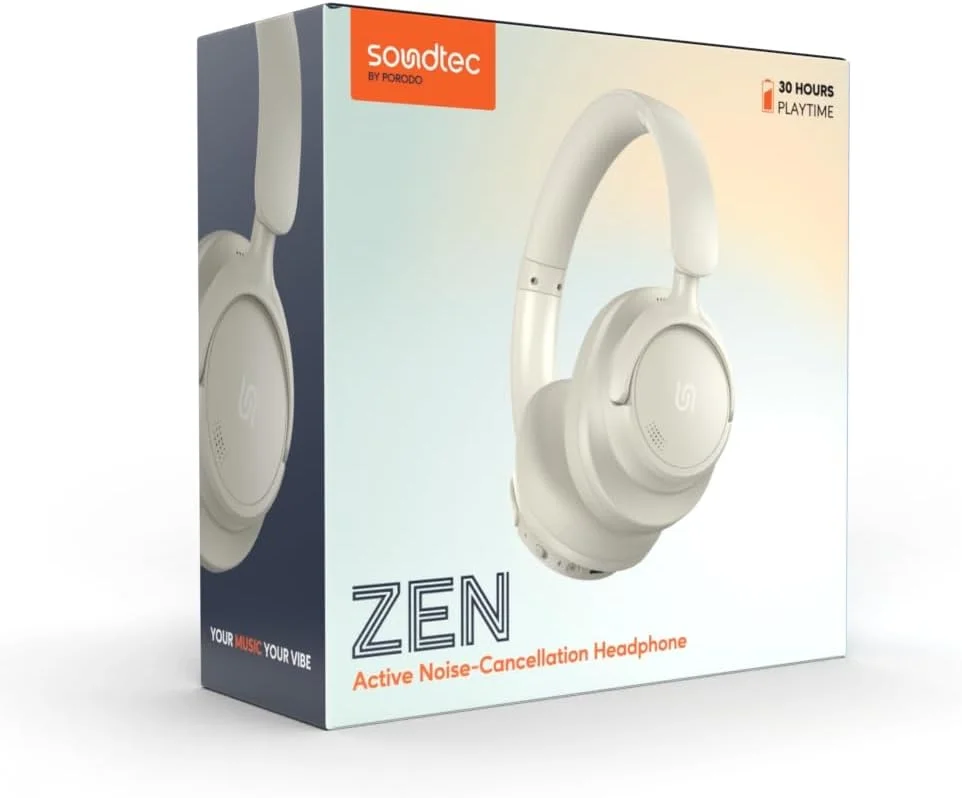 هدفون حذف نویز فعال هیبریدی Porodo Soundtec - بژ هدفون حذف نویز فعال هیبریدی Porodo Soundtec - بژ