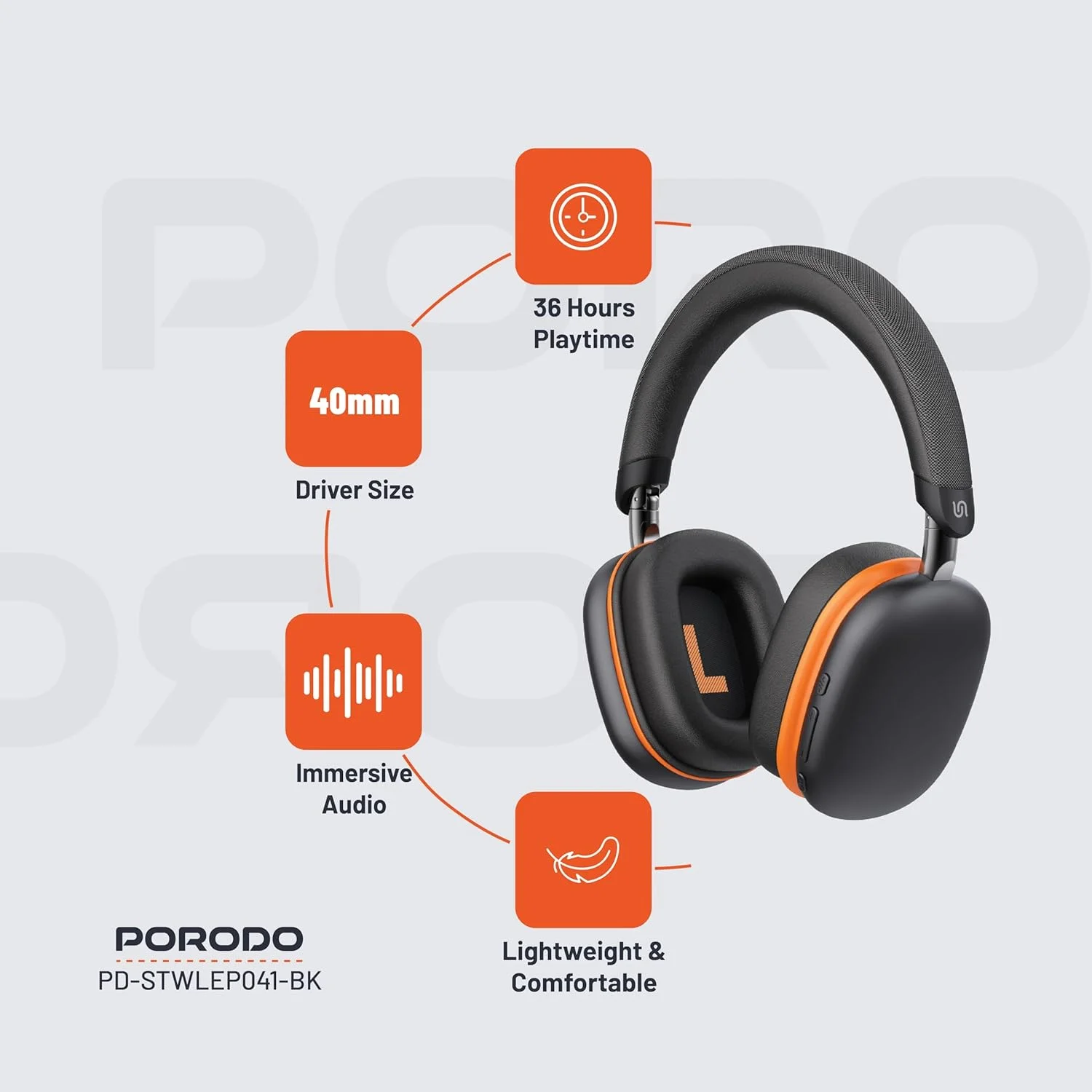 هدفون بلوتوث بی سیم Porodo Soundtec تاشو 360 درجه قابل تنظیم 300 میلی آمپر ساعت - مشکی هدفون بلوتوث بی سیم Porodo Soundtec تاشو 360 درجه قابل تنظیم 300 میلی آمپر ساعت - مشکی