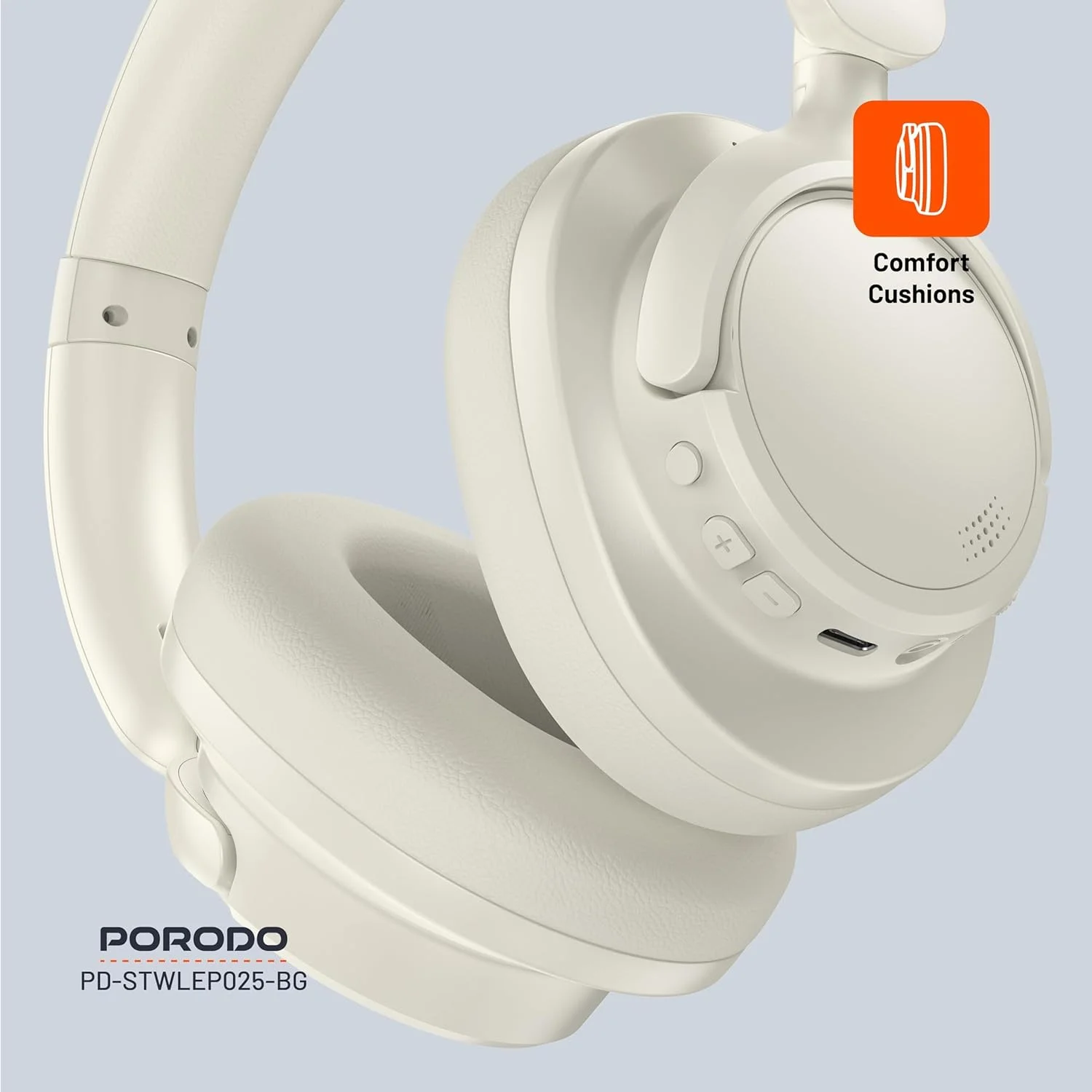 هدفون حذف نویز فعال هیبریدی Porodo Soundtec، بالشتک های راحت، 30 ساعت پخش، بلوتوث V5.3، باتری 300 میلی آمپر ساعتی، شارژ Type-C، فاصله انتقال 10 متر (بژ) هدفون حذف نویز فعال هیبریدی Porodo Soundtec، بالشتک های راحت، 30 ساعت پخش، بلوتوث V5.3، باتری 300 میلی آمپر ساعتی، شارژ Type-C، فاصله انتقال 10 متر (بژ)