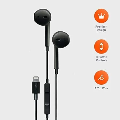 هدفون استریو Porodo Soundtec با طول 1.2 متر، سازگار با دستگاه های دارای پورت لایتنینگ آیفون، دارای میکروفون با وضوح بالا، صدای خالص، هدست سیمی با کنترل 3 دکمه ای، اتصال آسان - مشکی هدفون استریو Porodo Soundtec با طول 1.2 متر، سازگار با دستگاه های دارای پورت لایتنینگ آیفون، دارای میکروفون با وضوح بالا، صدای خالص، هدست سیمی با کنترل 3 دکمه ای، اتصال آسان - مشکی